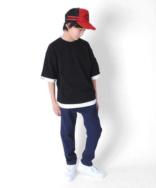 GLAZOS（グラソス）の「カレッジロゴサイドラインメッシュキャップ（キャップ・キッズ・ブラック/ネイビー/レッド/カーキ・フリー）」の7枚目の写真