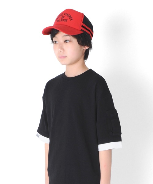 GLAZOS（グラソス）の「カレッジロゴサイドラインメッシュキャップ（キャップ・キッズ・ブラック/ネイビー/レッド/カーキ・フリー）」の9枚目の写真