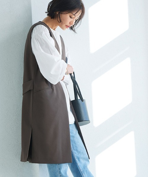 RASW(ラス)の「RASW ノーカラージレ(ベスト・レディース・カーキ/イエロー/アイボリー・M/L)」の1枚目の写真