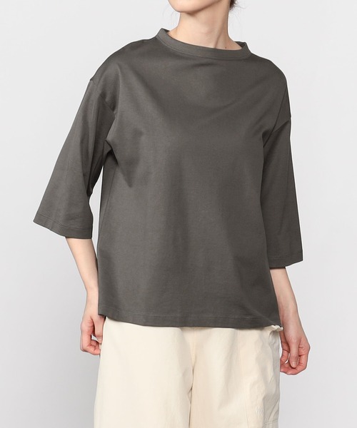 handvaerk（ハンドバーク）の「handvaerk | 60/2 ボトルネックTシャツ WOMEN（Tシャツ/カットソー・レディース・グレイッシュベージュ/ブラック/Nat/グレー/ダークグレー/ホワイト/ネイビー/ライトグレー・SMALL）」の5枚目の写真