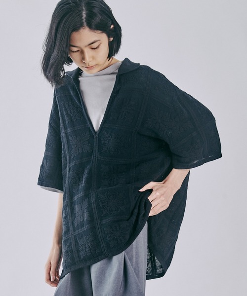 handvaerk（ハンドバーク）の「handvaerk | 60/2 ボトルネックTシャツ WOMEN（Tシャツ/カットソー・レディース・グレイッシュベージュ/ブラック/Nat/グレー/ダークグレー/ホワイト/ネイビー/ライトグレー・SMALL）」の11枚目の写真