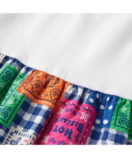 HOT BISCUITS(ホットビスケッツ)の「バンダナ柄 半袖Tシャツワンピース(ワンピース・キッズ・ホワイト・90cm/80cm/120cm/110cm/100cm)」の4枚目の写真