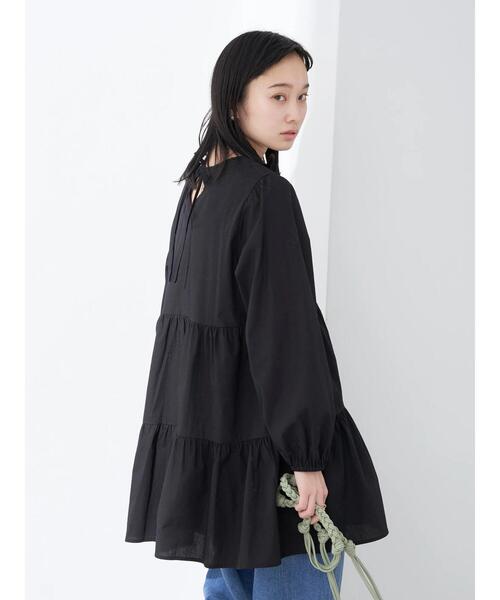 earth music&ecology（アースミュージックアンドエコロジー）の「ティアードチュニック（Tシャツ/カットソー・レディース・ホワイト/ブラック・FREE）」の4枚目の写真