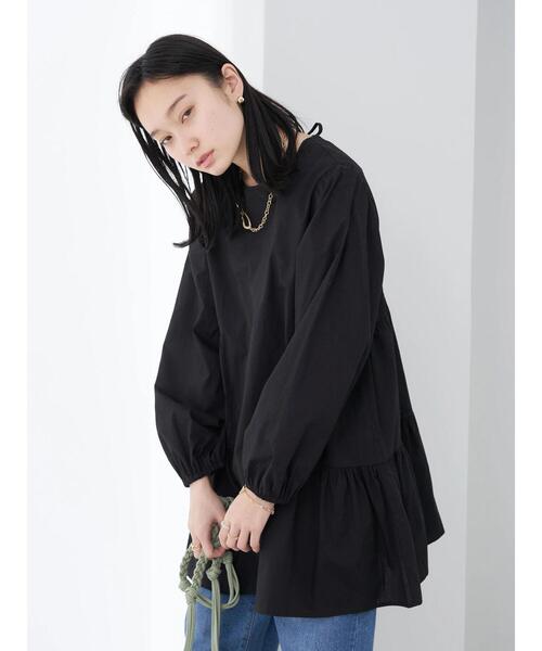 earth music&ecology（アースミュージックアンドエコロジー）の「ティアードチュニック（Tシャツ/カットソー・レディース・ホワイト/ブラック・FREE）」の16枚目の写真