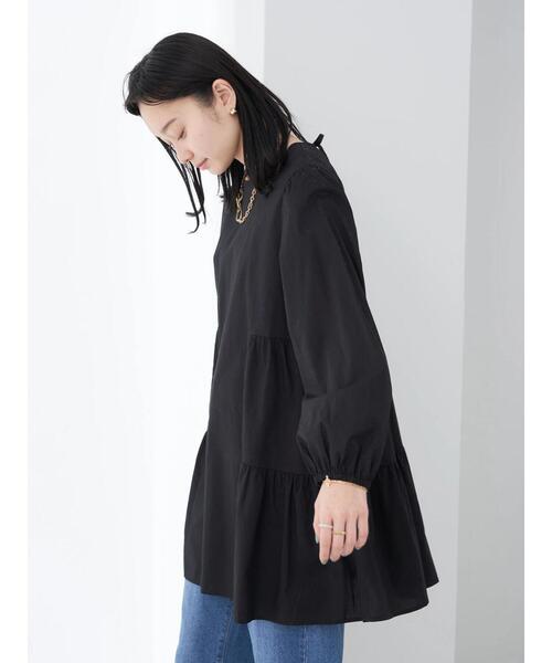 earth music&ecology（アースミュージックアンドエコロジー）の「ティアードチュニック（Tシャツ/カットソー・レディース・ホワイト/ブラック・FREE）」の18枚目の写真