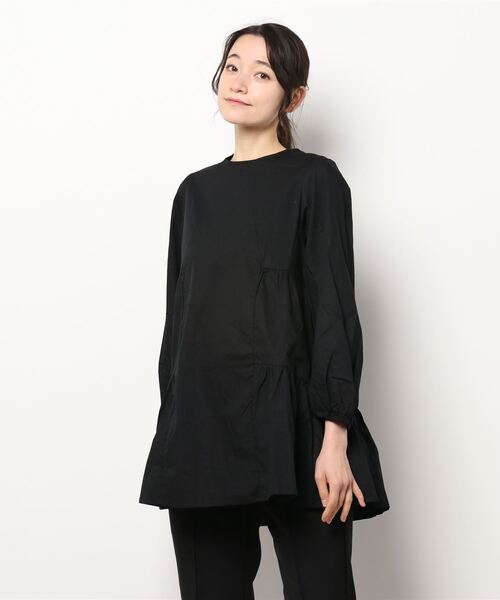 earth music&ecology（アースミュージックアンドエコロジー）の「ティアードチュニック（Tシャツ/カットソー・レディース・ホワイト/ブラック・FREE）」の5枚目の写真