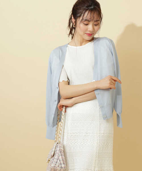 PROPORTION BODY DRESSING（プロポーションボディドレッシング）の「シアーカラーカーデ / 1212174404（カーディガン/ボレロ・レディース・ブルー/ライトグリーン/オレンジ・FREE）」の5枚目の写真