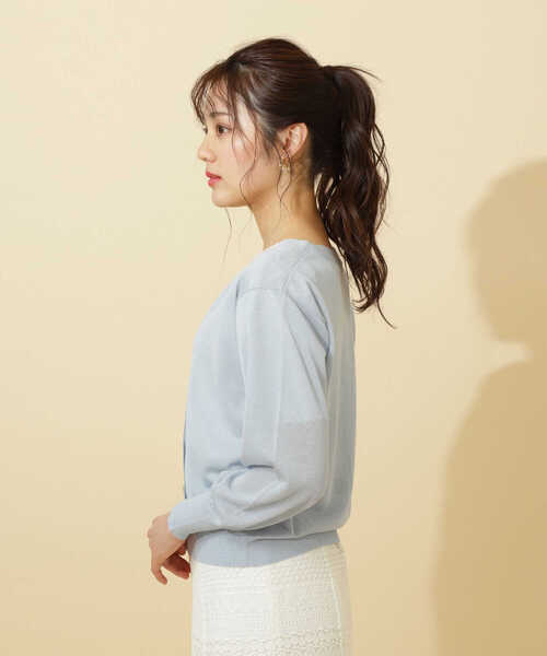 PROPORTION BODY DRESSING（プロポーションボディドレッシング）の「シアーカラーカーデ / 1212174404（カーディガン/ボレロ・レディース・ブルー/ライトグリーン/オレンジ・FREE）」の7枚目の写真