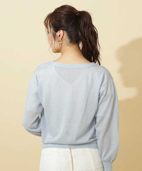 PROPORTION BODY DRESSING（プロポーションボディドレッシング）の「シアーカラーカーデ / 1212174404（カーディガン/ボレロ・レディース・ブルー/ライトグリーン/オレンジ・FREE）」の8枚目の写真