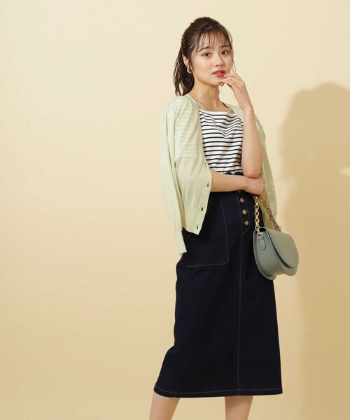 PROPORTION BODY DRESSING（プロポーションボディドレッシング）の「シアーカラーカーデ / 1212174404（カーディガン/ボレロ・レディース・ブルー/ライトグリーン/オレンジ・FREE）」の16枚目の写真