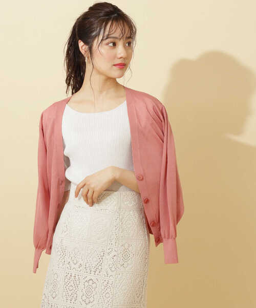 PROPORTION BODY DRESSING（プロポーションボディドレッシング）の「シアーカラーカーデ / 1212174404（カーディガン/ボレロ・レディース・ブルー/ライトグリーン/オレンジ・FREE）」の19枚目の写真