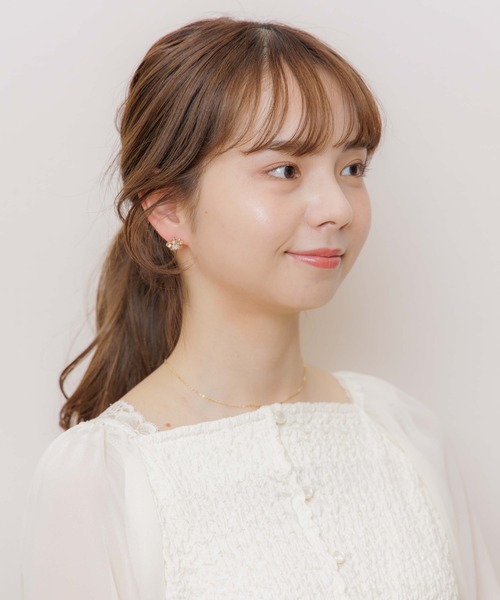 flower（フラワー）の「スプリングビジューピアス（ピアス（片耳用）・レディース・ピンク/シルバー・FREE）」の3枚目の写真