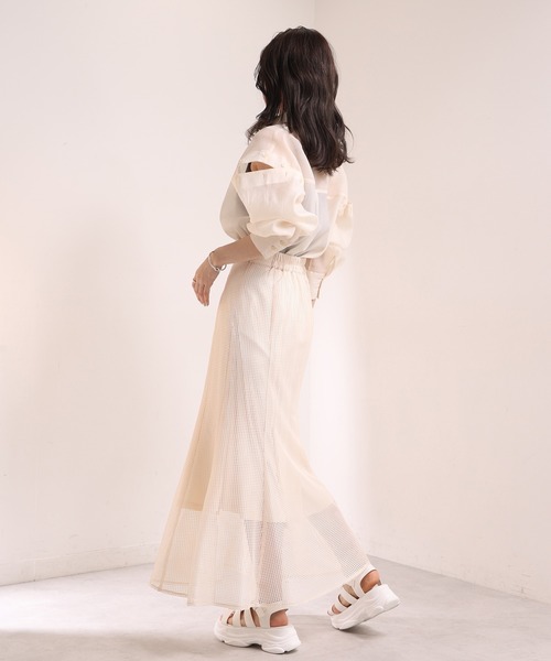 one after another NICE CLAUP(ワンアフターアナザーナイスクラップ)の「メッシュマーメイドスカート(スカート・レディース・アイボリー/ブラック/ベージュ・FREE)」の19枚目の写真