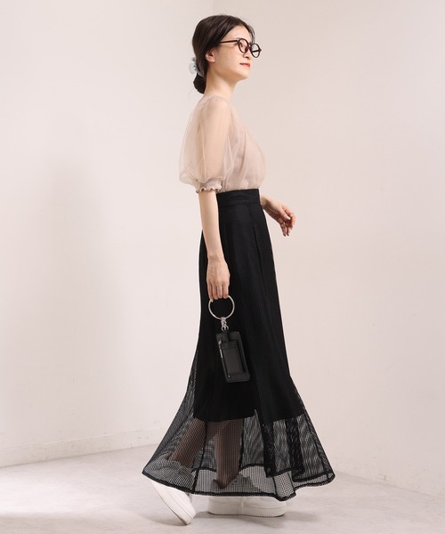 one after another NICE CLAUP(ワンアフターアナザーナイスクラップ)の「メッシュマーメイドスカート(スカート・レディース・アイボリー/ブラック/ベージュ・FREE)」の14枚目の写真