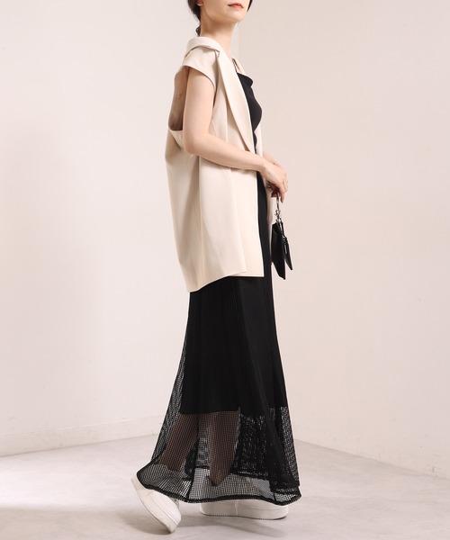 one after another NICE CLAUP(ワンアフターアナザーナイスクラップ)の「メッシュマーメイドスカート(スカート・レディース・アイボリー/ブラック/ベージュ・FREE)」の10枚目の写真