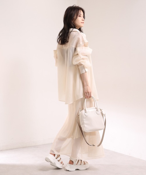 one after another NICE CLAUP(ワンアフターアナザーナイスクラップ)の「メッシュマーメイドスカート(スカート・レディース・アイボリー/ブラック/ベージュ・FREE)」の12枚目の写真