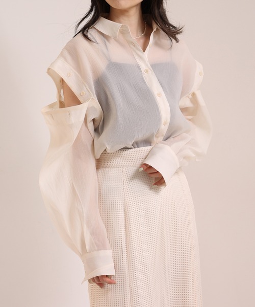 one after another NICE CLAUP(ワンアフターアナザーナイスクラップ)の「メッシュマーメイドスカート(スカート・レディース・アイボリー/ブラック/ベージュ・FREE)」の22枚目の写真