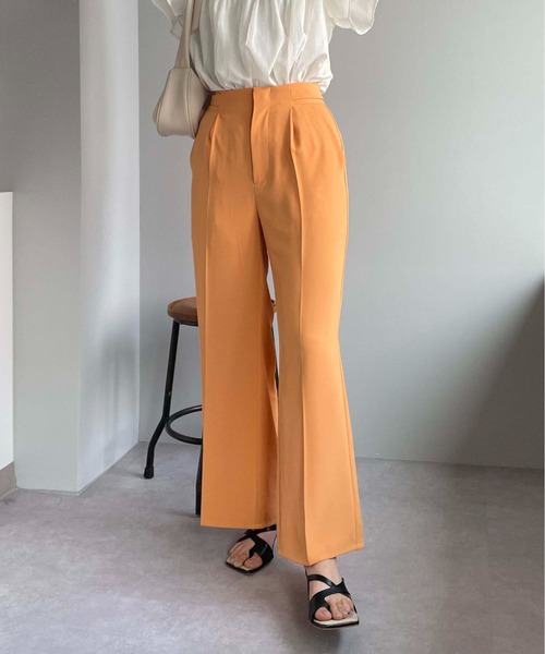 CAPRICIEUX LE'MAGE（カプリシューレマージュ）の「サイドボタン美フレアパンツ（その他パンツ・レディース・ブラック/オレンジ/グリーン・38/36）」の3枚目の写真