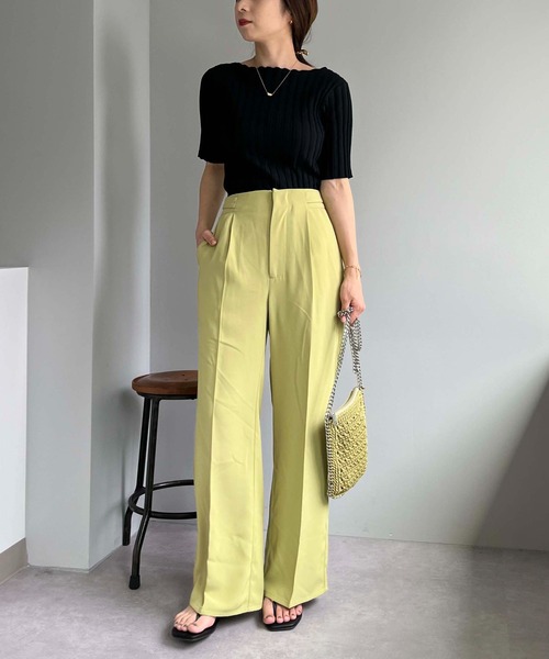 CAPRICIEUX LE'MAGE（カプリシューレマージュ）の「サイドボタン美フレアパンツ（その他パンツ・レディース・ブラック/オレンジ/グリーン・38/36）」の6枚目の写真