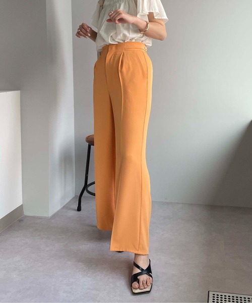 CAPRICIEUX LE'MAGE（カプリシューレマージュ）の「サイドボタン美フレアパンツ（その他パンツ・レディース・ブラック/オレンジ/グリーン・38/36）」の7枚目の写真