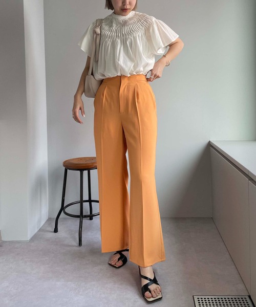 CAPRICIEUX LE'MAGE（カプリシューレマージュ）の「サイドボタン美フレアパンツ（その他パンツ・レディース・ブラック/オレンジ/グリーン・38/36）」の19枚目の写真