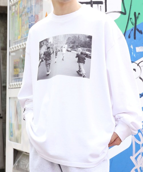 WOLVES KILL SHEEP(ウルヴスキルシープ)の「WOLVES KILL SHEEP/ウルヴスキルシープ NYC PUSH ロングスリーブ(Tシャツ/カットソー・メンズ・ホワイト/ミント・XL/L/M)」の2枚目の写真