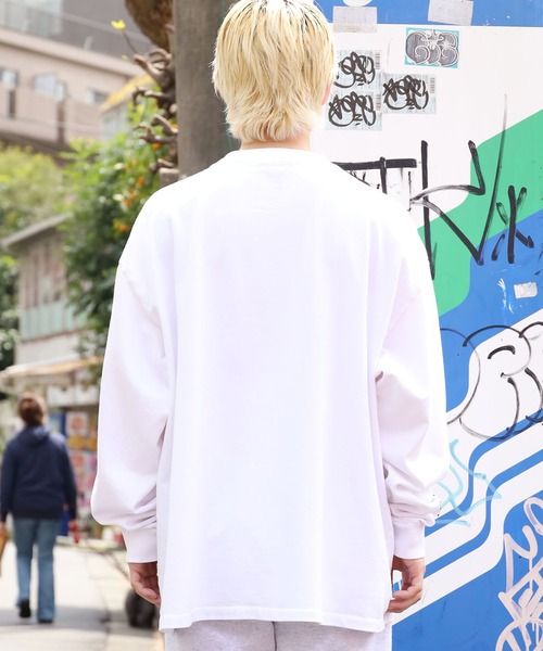 WOLVES KILL SHEEP(ウルヴスキルシープ)の「WOLVES KILL SHEEP/ウルヴスキルシープ NYC PUSH ロングスリーブ(Tシャツ/カットソー・メンズ・ホワイト/ミント・XL/L/M)」の4枚目の写真