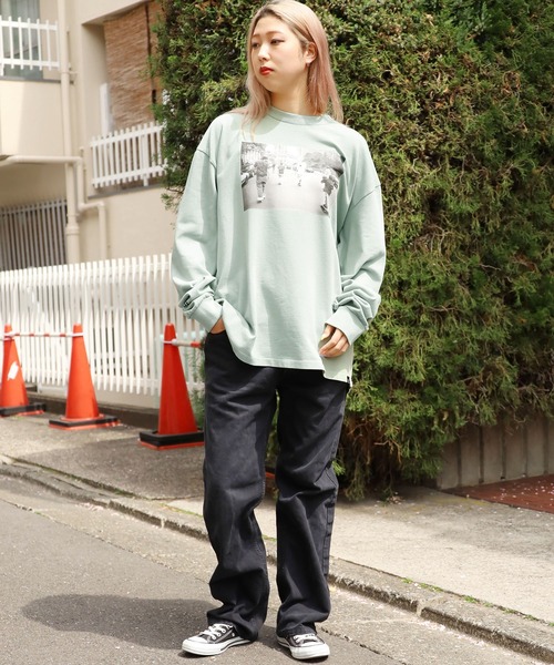 WOLVES KILL SHEEP(ウルヴスキルシープ)の「WOLVES KILL SHEEP/ウルヴスキルシープ NYC PUSH ロングスリーブ(Tシャツ/カットソー・メンズ・ホワイト/ミント・XL/L/M)」の22枚目の写真