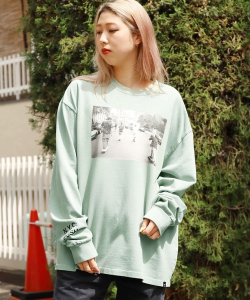 WOLVES KILL SHEEP(ウルヴスキルシープ)の「WOLVES KILL SHEEP/ウルヴスキルシープ NYC PUSH ロングスリーブ(Tシャツ/カットソー・メンズ・ホワイト/ミント・XL/L/M)」の18枚目の写真