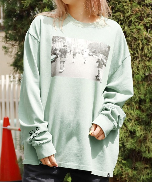 WOLVES KILL SHEEP(ウルヴスキルシープ)の「WOLVES KILL SHEEP/ウルヴスキルシープ NYC PUSH ロングスリーブ(Tシャツ/カットソー・メンズ・ホワイト/ミント・XL/L/M)」の19枚目の写真