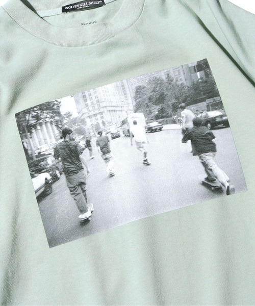 WOLVES KILL SHEEP(ウルヴスキルシープ)の「WOLVES KILL SHEEP/ウルヴスキルシープ NYC PUSH ロングスリーブ(Tシャツ/カットソー・メンズ・ホワイト/ミント・XL/L/M)」の7枚目の写真
