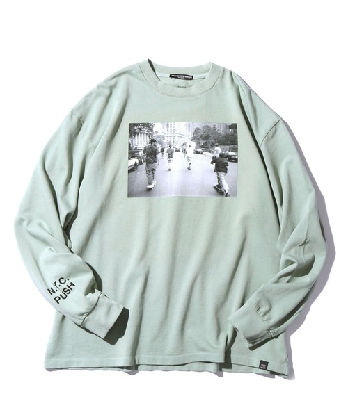 WOLVES KILL SHEEP(ウルヴスキルシープ)の「WOLVES KILL SHEEP/ウルヴスキルシープ NYC PUSH ロングスリーブ(Tシャツ/カットソー・メンズ・ホワイト/ミント・XL/L/M)」の16枚目の写真