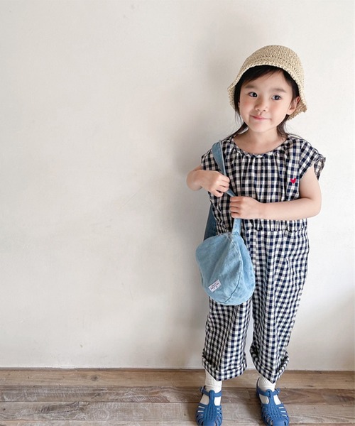 Yarmo ヤーモ オールインワン サロペット つなぎ ギンガムチェック aimoha オールインワン aimoha-KIDS- 子供服 ギンガムチェック