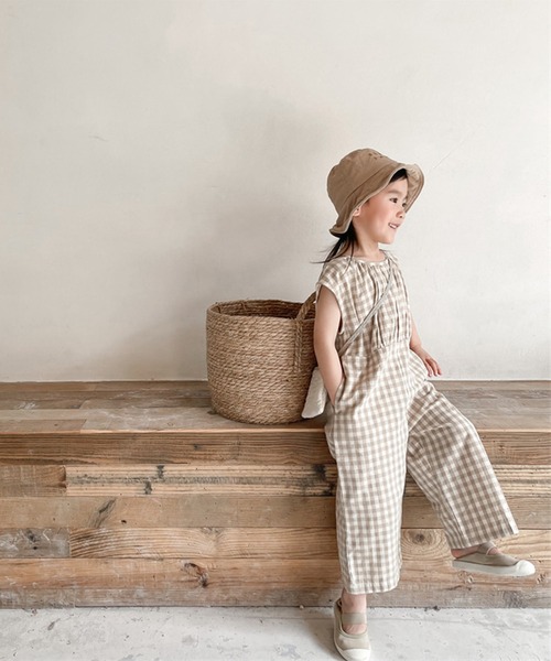 aimoha(アイモハ)の「aimoha-KIDS- 子供服 ギンガムチェックノースリーブオールインワン (SS)(つなぎ/オールインワン・キッズ・ブラック/ベージュ・90/100/110/120/80/130)」の22枚目の写真