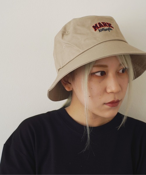 （What it isNt）ART BY MARKGONZALES（ワットイットイズント）の「【（What it isNt）ART BY MARKGONZALES】刺繍 コットン バケットハット（ハット・メンズ・ホワイト/ブラック/ネイビー/ホワイト系その他/ブラック系その他/ベージュ系その他/ブルー系その他/ベージュ/ブラウン/ブラック系その他2/ホワイト系その他2/ベージュ系その他2/ホワイト系その他3/ブラック系その他3/グリーン・FREE）」の10枚目の写真