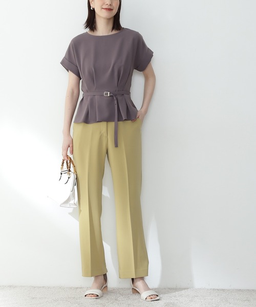 N.（N. Natural Beauty Basic）（エヌエヌナチュラルビューティーベーシック）の「◆ブーツカットアンクルパンツ（その他パンツ・レディース・パープル/ブラック/オフホワイト/イエロー・MEDIUM）」の4枚目の写真