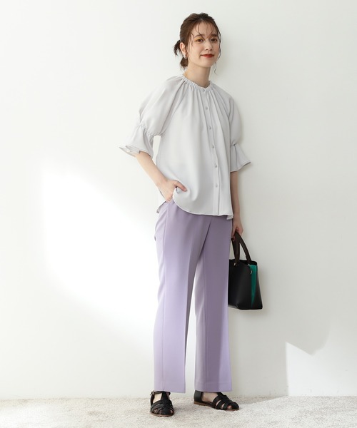 N.（N. Natural Beauty Basic）（エヌエヌナチュラルビューティーベーシック）の「◆ブーツカットアンクルパンツ（その他パンツ・レディース・パープル/ブラック/オフホワイト/イエロー・MEDIUM）」の11枚目の写真