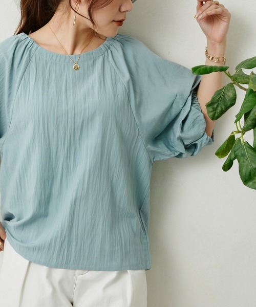 Chez toi（シェトワ）の「ホイップスリーブブラウス（シャツ/ブラウス・レディース・オフホワイト/ブルー/ライム/ピンク/ブルー系その他/ブラック・FREE）」の10枚目の写真