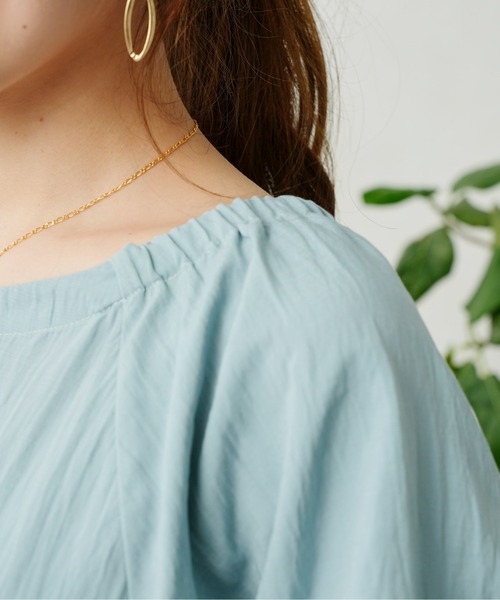 Chez toi（シェトワ）の「ホイップスリーブブラウス（シャツ/ブラウス・レディース・オフホワイト/ブルー/ライム/ピンク/ブルー系その他/ブラック・FREE）」の14枚目の写真