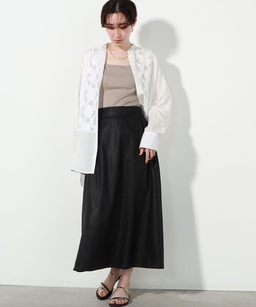 ◇【WEB限定カラーあり】リネンフレアスカート