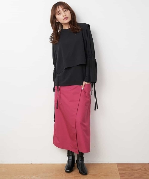 A de a.v.v（アードアー・ヴェ・ヴェ）の「［2WAY］ハイネックレイヤードブラウス（シャツ/ブラウス・レディース・マスタード/ホワイト/ブラック・36/38）」の11枚目の写真