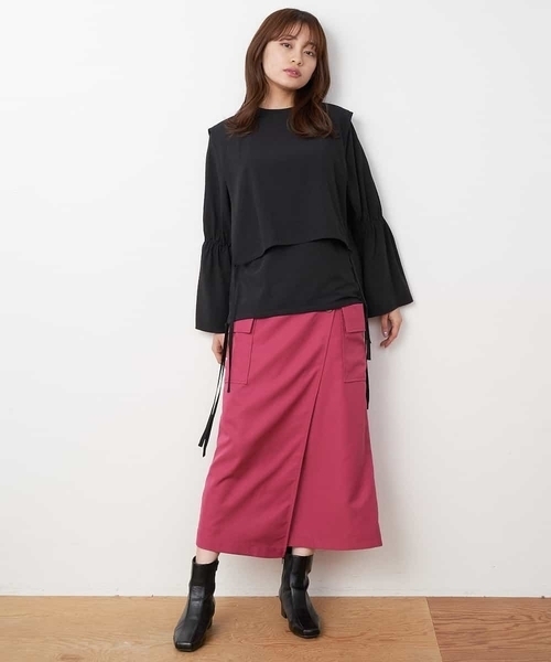 A de a.v.v（アードアー・ヴェ・ヴェ）の「［2WAY］ハイネックレイヤードブラウス（シャツ/ブラウス・レディース・マスタード/ホワイト/ブラック・36/38）」の12枚目の写真