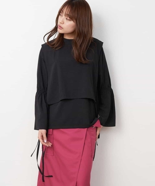 A de a.v.v（アードアー・ヴェ・ヴェ）の「［2WAY］ハイネックレイヤードブラウス（シャツ/ブラウス・レディース・マスタード/ホワイト/ブラック・36/38）」の15枚目の写真