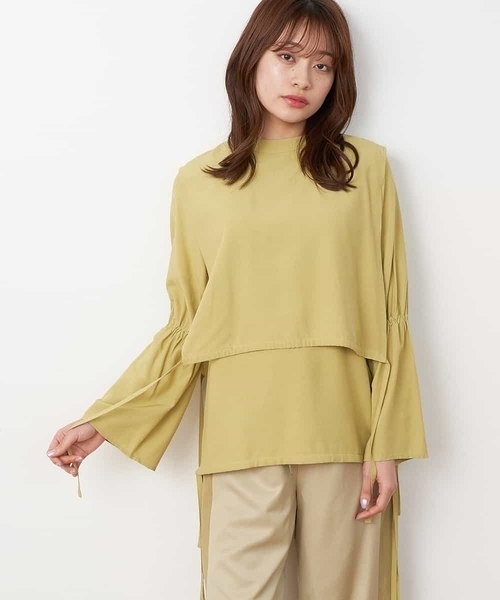 A de a.v.v（アードアー・ヴェ・ヴェ）の「［2WAY］ハイネックレイヤードブラウス（シャツ/ブラウス・レディース・マスタード/ホワイト/ブラック・36/38）」の16枚目の写真
