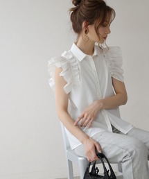 frames RAY CASSIN | WEB限定．袖フリルノースリブラウス(シャツ/ブラウス)