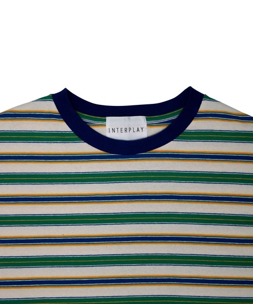 INTERPLAY（インタープレイ）の「【INTERPLAY x AYA】マルチボーダーTシャツ（Tシャツ/カットソー・レディース・ブルー/ネイビー/グリーン・FREE）」の14枚目の写真