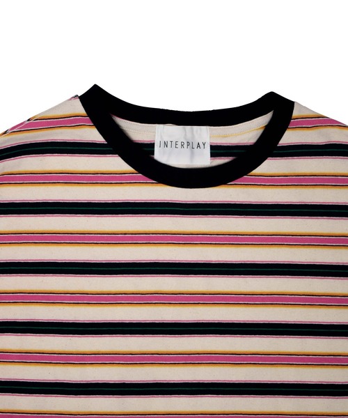 INTERPLAY（インタープレイ）の「【INTERPLAY x AYA】マルチボーダーTシャツ（Tシャツ/カットソー・レディース・ブルー/ネイビー/グリーン・FREE）」の16枚目の写真