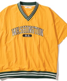 リブラインVネックナイロンプルオーバー/ビッグシルエット/WASHINGTON