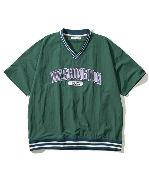 SlashDate(スラッシュデイト)の「リブラインVネックナイロンプルオーバー/ビッグシルエット/WASHINGTON(シャツ/ブラウス・レディース・ブラック/ネイビー/グリーン/マスタード・M/L)」の6枚目の写真