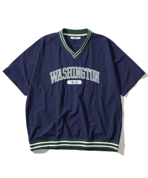 SlashDate(スラッシュデイト)の「リブラインVネックナイロンプルオーバー/ビッグシルエット/WASHINGTON(シャツ/ブラウス・レディース・ブラック/ネイビー/グリーン/マスタード・M/L)」の8枚目の写真